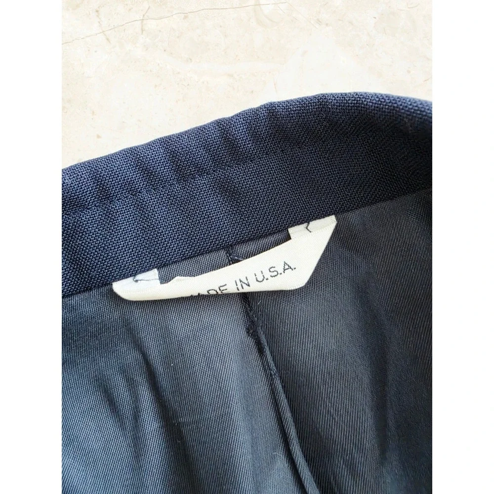 Polo University Club Ralph Lauren Navy Blazer Gold Crest Buttons USA Made 46R